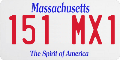 MA license plate 151MX1