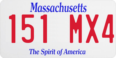 MA license plate 151MX4