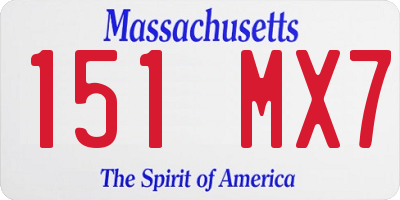 MA license plate 151MX7