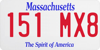 MA license plate 151MX8