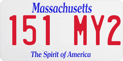 MA license plate 151MY2