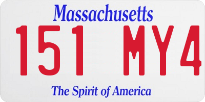 MA license plate 151MY4