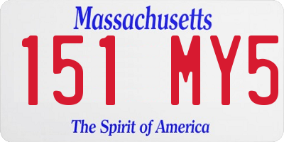 MA license plate 151MY5