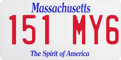 MA license plate 151MY6