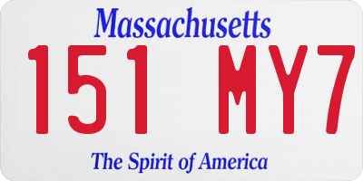 MA license plate 151MY7