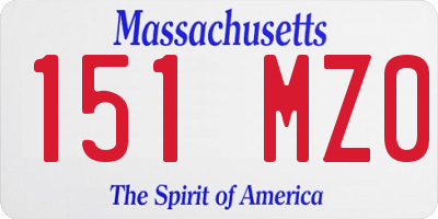 MA license plate 151MZ0