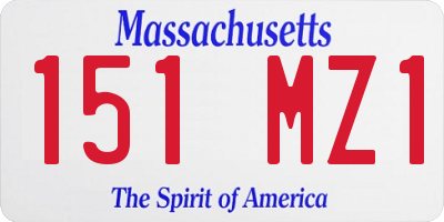MA license plate 151MZ1