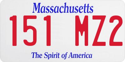 MA license plate 151MZ2