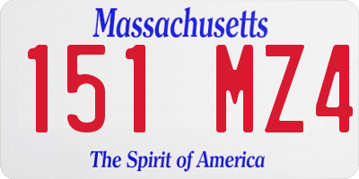 MA license plate 151MZ4