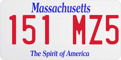 MA license plate 151MZ5