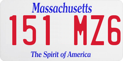 MA license plate 151MZ6