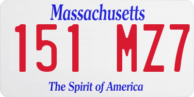 MA license plate 151MZ7