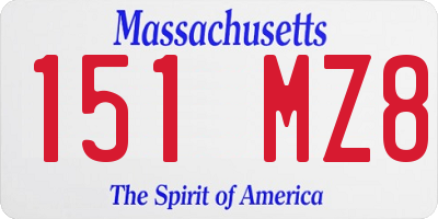 MA license plate 151MZ8