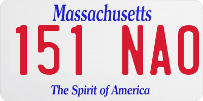 MA license plate 151NA0