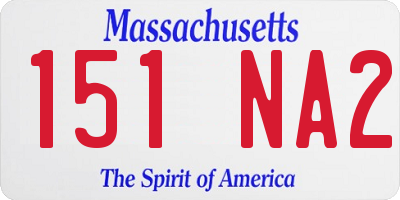 MA license plate 151NA2