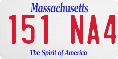 MA license plate 151NA4