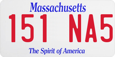 MA license plate 151NA5
