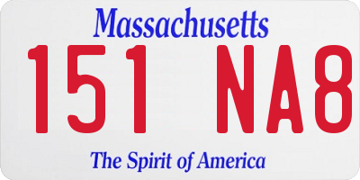 MA license plate 151NA8
