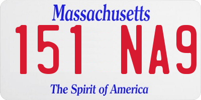 MA license plate 151NA9