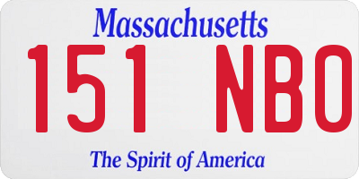 MA license plate 151NB0
