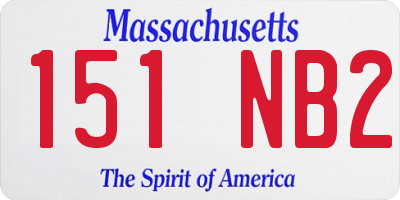 MA license plate 151NB2