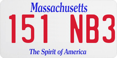 MA license plate 151NB3