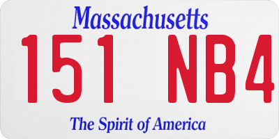 MA license plate 151NB4