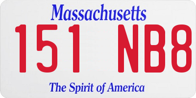MA license plate 151NB8