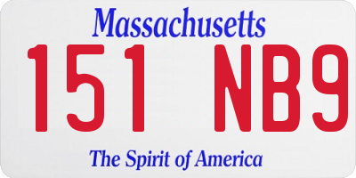 MA license plate 151NB9