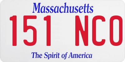 MA license plate 151NC0