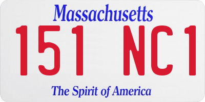 MA license plate 151NC1