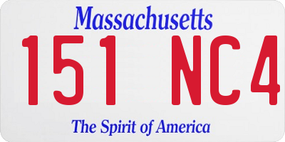 MA license plate 151NC4