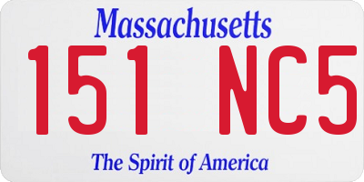 MA license plate 151NC5