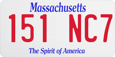 MA license plate 151NC7