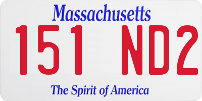 MA license plate 151ND2