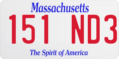 MA license plate 151ND3