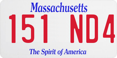 MA license plate 151ND4