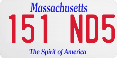 MA license plate 151ND5
