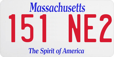 MA license plate 151NE2
