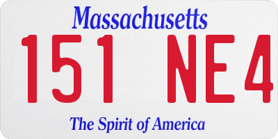 MA license plate 151NE4