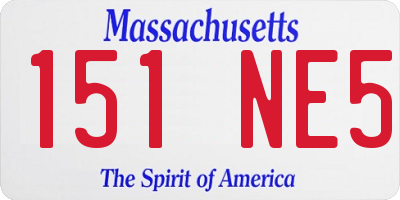 MA license plate 151NE5
