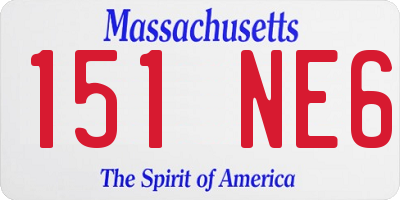 MA license plate 151NE6