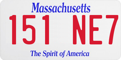 MA license plate 151NE7