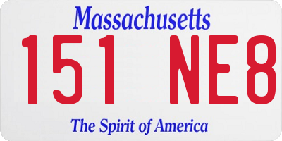 MA license plate 151NE8