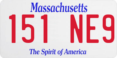 MA license plate 151NE9