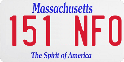 MA license plate 151NF0