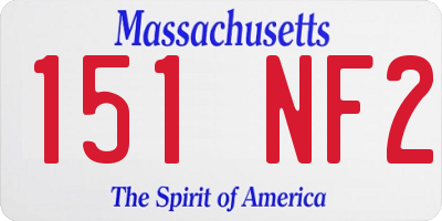 MA license plate 151NF2