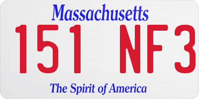 MA license plate 151NF3