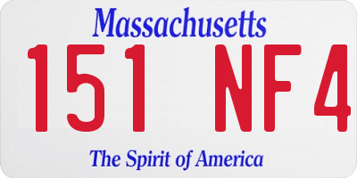 MA license plate 151NF4