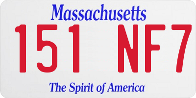 MA license plate 151NF7